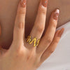 Stainless Steel Hip Hop Style Electroplated Ring For Women