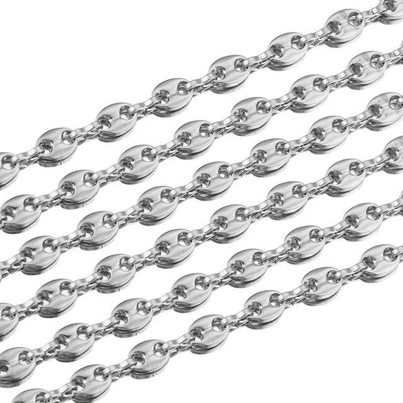 Stainless Steel Hip Hop Totem Pattern Chain Necklace And Bracelet Handmade Jewelry Supplies