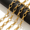 Stainless Steel Hiphop Chain Necklace And Diy Bracelet With Electroplating And Pattern