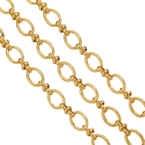 Stainless Steel Hiphop Chain Necklace And Diy Bracelet With Electroplating And Pattern