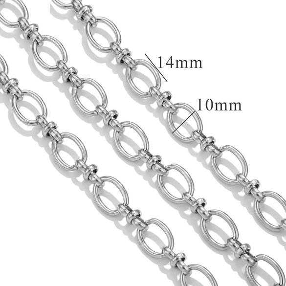 Stainless Steel Hiphop Chain Necklace And Diy Bracelet With Electroplating And Pattern