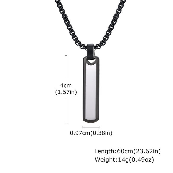 Stainless Steel Hiphop Cylindrical Pendant Necklace For Men Simple Fashion Style