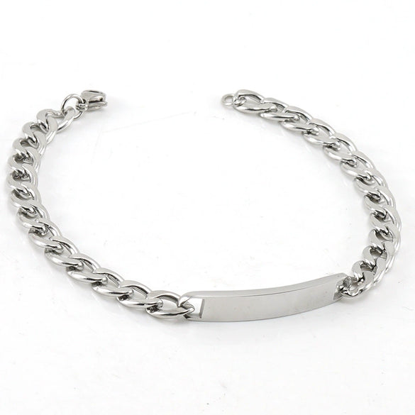 316L Stainless Steel Hiphop Geometric Polished Men's Bracelet