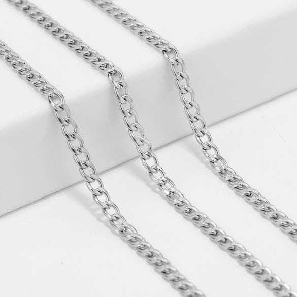Stainless Steel Hiphop Grinding Chain With Circle Pattern And Electroplating Treatment