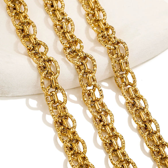 Stainless Steel Hiphop Multistyle Electroplated Return Pattern Necklace