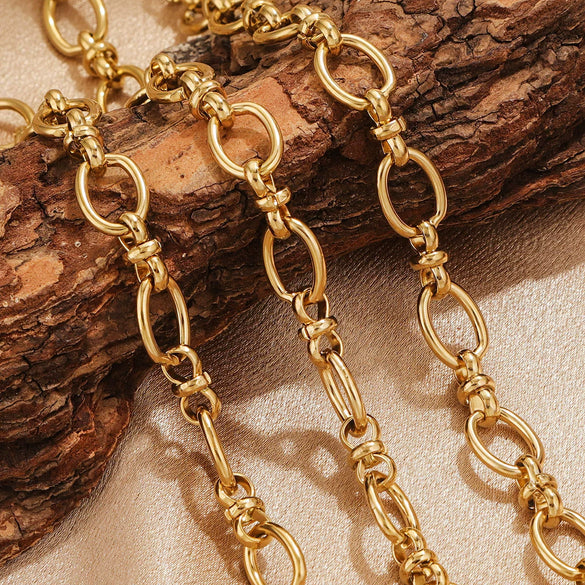 Stainless Steel Hiphop Multistyle Electroplated Return Pattern Necklace