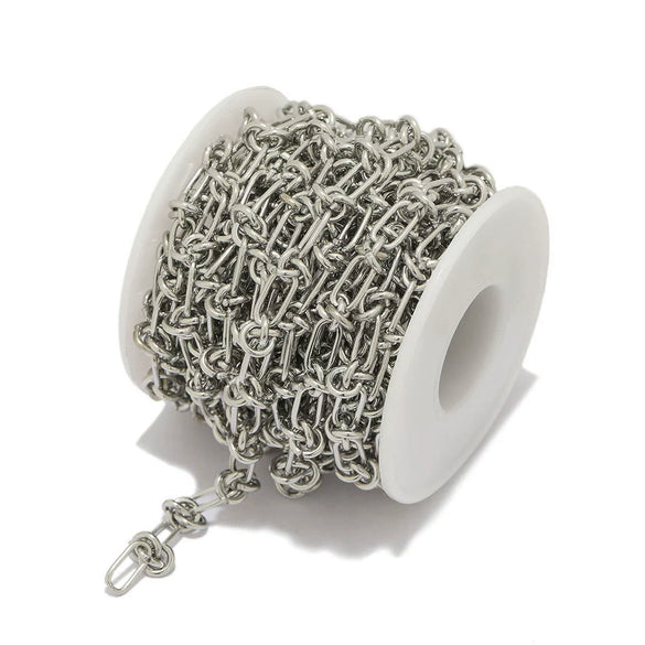 Stainless Steel Hiphop Oshaped Knotted Chain Bracelet Necklace Jewelry Accessories With Electroplating