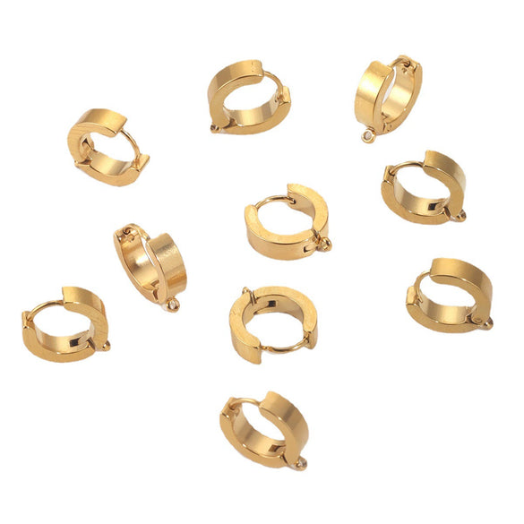 Stainless Steel Hiphop Punk Ear Clip Welding Ring Vacuum Plated Electroplated Ear Accessories
