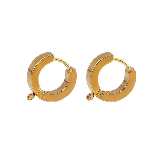 Stainless Steel Hiphop Punk Ear Clip Welding Ring Vacuum Plated Electroplated Ear Accessories