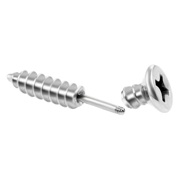 Stainless Steel Hiphop Screw Cross Earrings Vacuum Plating Color Retention Jewelry