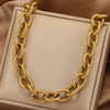Stainless Steel Hiphop Spiral Ochain Necklace Bracelet Geometric Electroplated Punk Style