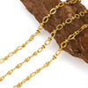 Stainless Steel Hiphop Style Oval Cuban Chain With Totem Pattern Electroplated Handmade Jewelry Making Accessories For Necklace And Bracelet