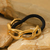 Stainless Steel Hollow Chain Hair Ring And Headband With Electroplating High Elasticity Hair Accessories