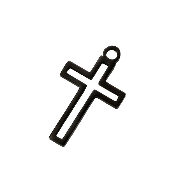Stainless Steel Hollow Cross Pendant Hip Hop Necklace Women Jewelry Accessories Fine Polishing