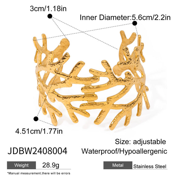 Stainless Steel Hollow Exaggerated Geometric Electroplated Bracelet
