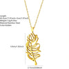 Stainless Steel Hollow Feather Pendant Necklace And Earrings Set Electroplated Light Luxury Clavicle Chain Jewelry For Women