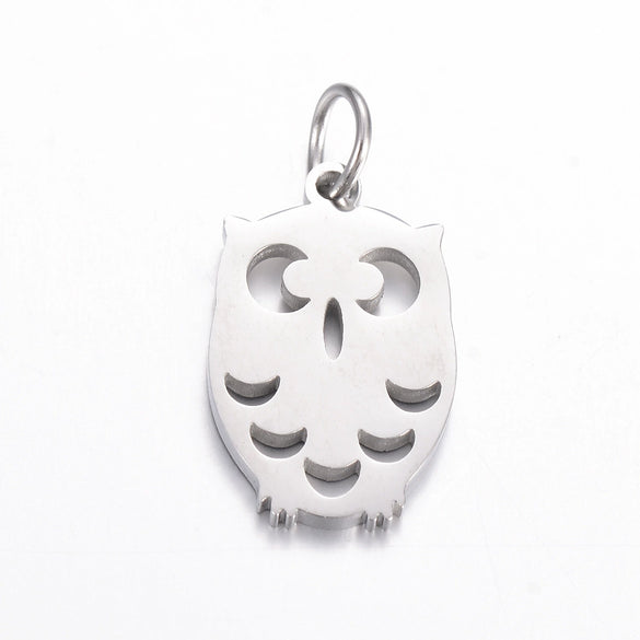 Stainless Steel Hollow Heart Skull Smiley Owl Symbol Polished Pendant Jewelry Accessories Electroplated