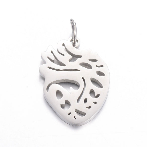 Stainless Steel Hollow Heart Skull Smiley Owl Symbol Polished Pendant Jewelry Accessories Electroplated