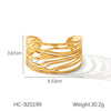 Stainless Steel Hollow Leaves Flower Bow Opening Bracelet Electroplated