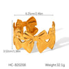 Stainless Steel Hollow Leaves Flower Bow Opening Bracelet Electroplated