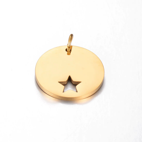 Stainless Steel Hollow Love Circle Pendant Jewelry Accessories With Polishing And Electroplating
