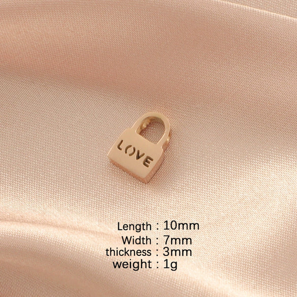 Stainless Steel Hollow Love Lock Hole Beads Mirror Finish Polishing Diy Couple Necklace