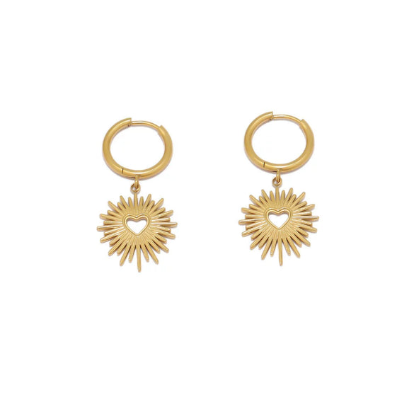 Stainless Steel Hollow Love Pendant Jewelry Accessories With Sunflower Design Round Shape Electroplated