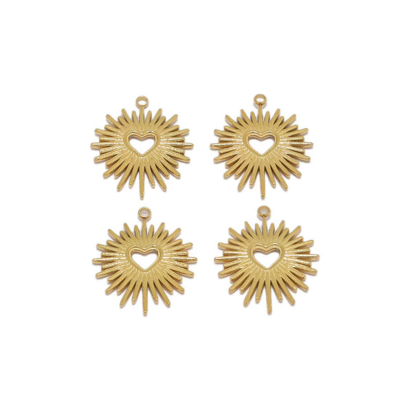 Stainless Steel Hollow Love Pendant Jewelry Accessories With Sunflower Design Round Shape Electroplated