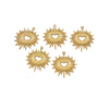 Stainless Steel Hollow Love Pendant Jewelry Accessories With Sunflower Design Round Shape Electroplated