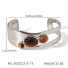 Stainless Steel Hollow Pearl Bracelet With Natural Tiger Eye Set With Pearls Retro Temperament