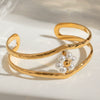 Stainless Steel Hollow Pearl Natural Style Electroplated Bracelet Jewelry
