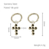 Stainless Steel Hollow Wings Butterfly Cross Earrings For Women With Geometric And Animal Patterns Electroplated