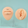 Stainless Steel Horse Eye And Lip Ring With Colorful Gold Electroplating And Leaf Pattern