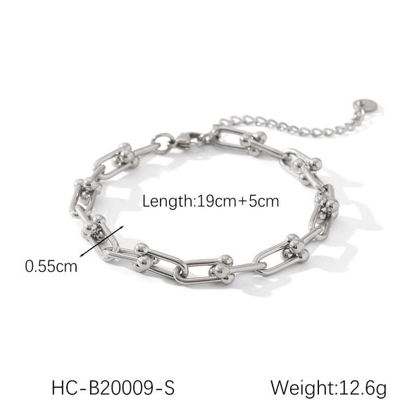 Stainless Steel Horseshoe Buckle Bracelet Geometric Electroplating Women's Light Luxury Jewelry
