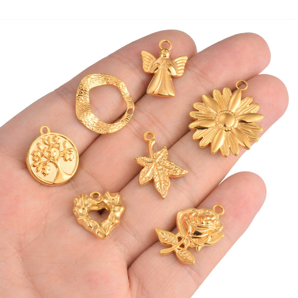 Stainless Steel Hydraulic Jewelry Accessories Diy Handmade Geometric Pendant