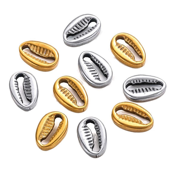 Stainless Steel Hydraulic Metal Shell Beads Handmade Necklace Jewelry Accessories Materials Electroplated