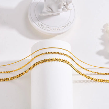 Stainless Steel Ig Style Simple Style Solid Color Chain Necklace