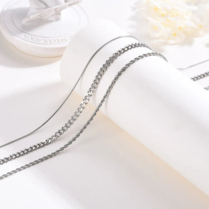 Stainless Steel Ig Style Simple Style Solid Color Chain Necklace