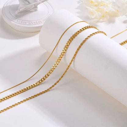 Stainless Steel Ig Style Simple Style Solid Color Chain Necklace