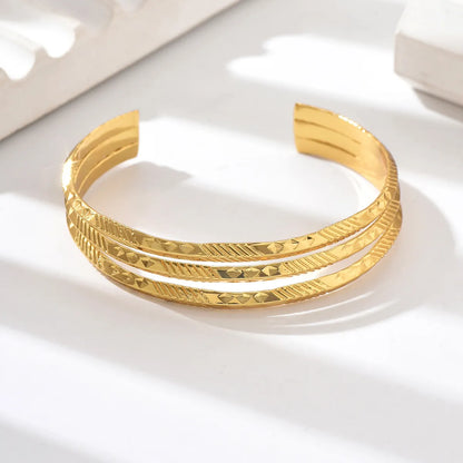 Stainless Steel IG Style Simple Style Solid Color Hollow Out Bangle