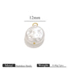 Stainless Steel Imitation Pearl Beaded Jewelry Accessories Curved Needle Pendant Earrings Bracelet Handmade With Electroplating
