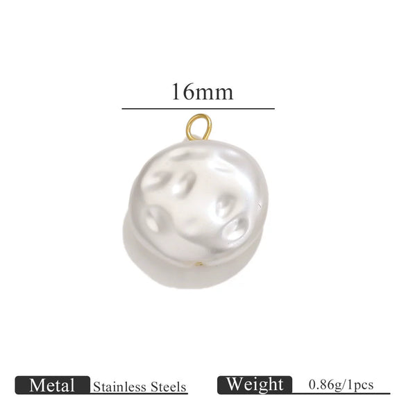Stainless Steel Imitation Pearl Beaded Jewelry Accessories Curved Needle Pendant Earrings Bracelet Handmade With Electroplating