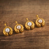 Stainless Steel Imitation Pearl C Shape Pea Shape Pendant Electroplated Diy Necklace Accessories
