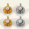 Stainless Steel Imitation Pearl C Shape Pea Shape Pendant Electroplated Diy Necklace Accessories