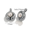 Stainless Steel Imitation Pearl C Shape Pea Shape Pendant Electroplated Diy Necklace Accessories