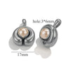 Stainless Steel Imitation Pearl C Shape Pea Shape Pendant Electroplated Diy Necklace Accessories