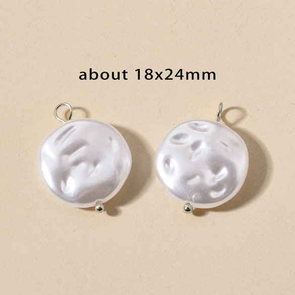 Stainless Steel Imitation Pearl Irregular Baroque Perforated Pendant Bracelet Necklace Accessories With Electroplating