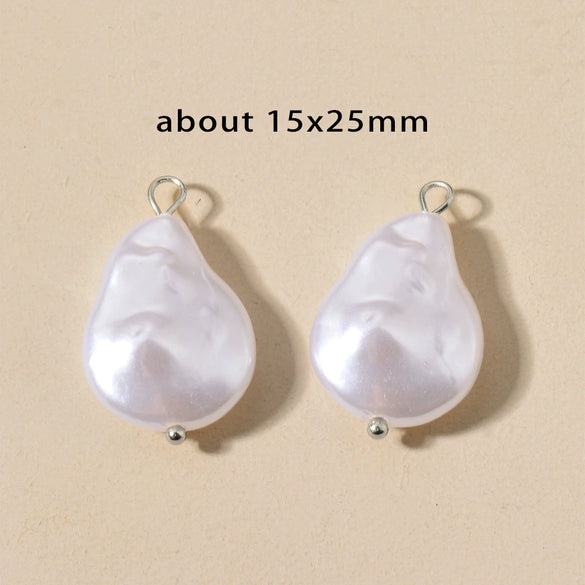 Stainless Steel Imitation Pearl Irregular Baroque Perforated Pendant Bracelet Necklace Accessories With Electroplating