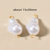 Stainless Steel Imitation Pearl Irregular Baroque Perforated Pendant Bracelet Necklace Accessories With Electroplating
