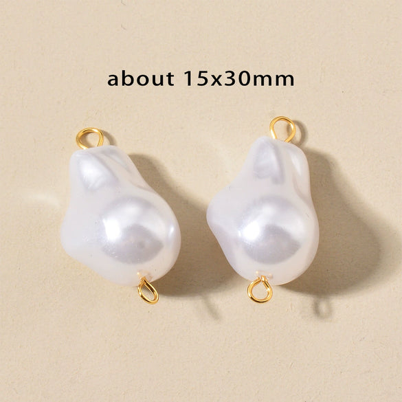 Stainless Steel Imitation Pearl Irregular Baroque Perforated Pendant Bracelet Necklace Accessories With Electroplating